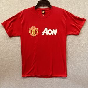 Manchester United Shirt Mens Size Medium Aon Short Sleeve Red Soccer Tee M